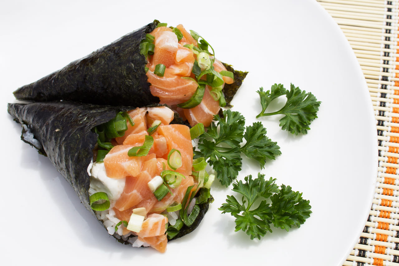 dos tacos de sushi para blog origen del sushi
