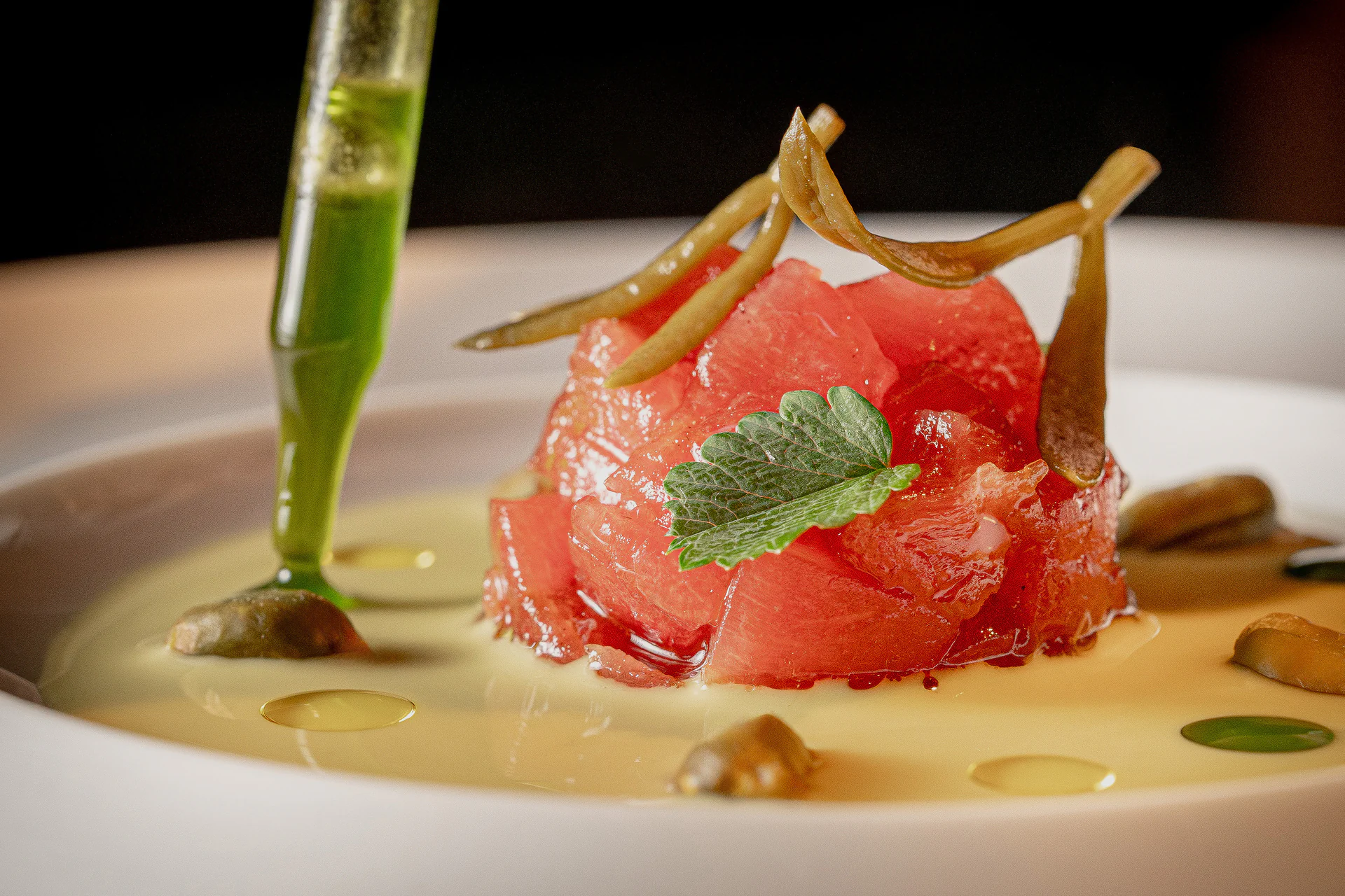 Muestra de tipos de corte de pescado gourmet