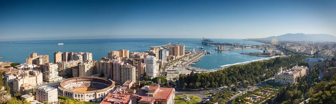 Panorámica de Málaga capital, lugar donde se celebrará la Gala Michelin 2026 España